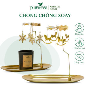 Chong chóng xoay và khay đựng nến thơm cao cấp Purevess quà tặng noel giáng sinh