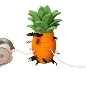 Pineapple Modular Cable Organizer – 3D Expandable Desktop Cord Storage for USB & Chargers Fun Desk Decor for Office Home & Gaming – Unique Gift for Tech Lovers