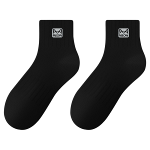 MiiOW | ถุงเท้ากีฬาผู้ชาย Catman ระบายอากาศได้ดี ดูดซับเหงื่อ ถุงเท้ากลางน่อง ผ้าฝ้ายผสมโพลีเอสเตอร์ ป้องกันแบคทีเรีย ถุงเท้าสำหรับฤดูร้อน