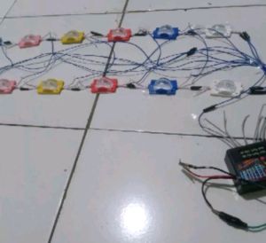 Hiasan dinding lampu led 1 mata alis roda 16 pcs jalur 1 arah komplit sudah dirangkai kabel panjang tinggal pasang running otomatis bisa manual super terang