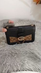 #กระเป๋าสตางค์ Coach 7287 ของแท้ 💯% กระเป๋าสตางค์ COACH 7287 GEORGIE CROSSBODY ผ้าผ้าที่น่าใช้จ่าย 7287 ของ Coach ที่น่าสนใจ