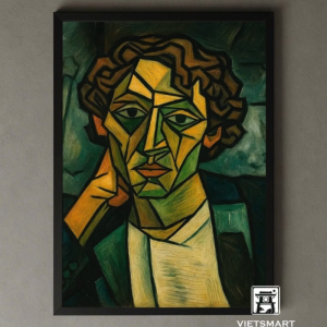 Tranh Nghệ thuật "Người Đàn Ông Mặc Véc Xanh" VIETSMART ART - Sơn dầu 60 x 90cm