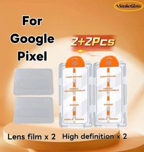 4Pcs Tempered Glass Screen Protector for Google Pixel 10/9 Pro XL/9a/9/8a/8/7a/7 Camera Lens Film Easy Install Kit 9H Pack