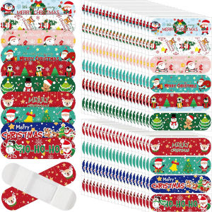 10/30/60pcs Cartoon Merry Christmas Band Aid Wound Dressing Patch Plaster for Children Skin Tape First Aid Adhesive Bandages
