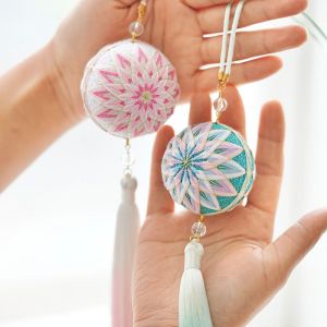 New Hand-Knotted Ball DIY Material Kit Embroidery Keychain Bag Charm Gift for Couples Home Sewing Craft Kit