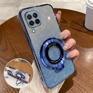 Huawei P40 Lite 4G Silicone Phone Case Full Cover Anti-Fall Soft Shell for Men And Women with Stand Transparent Shockproof