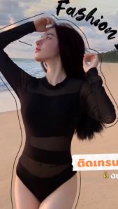 บอดี้แขนยาวลายอักษร สวยแซ่บ มี2แบบให้เลือก