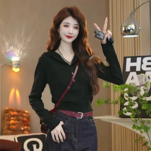 Fashionable Niche Versatile Elegant Long Sleeve Hooded Loose Fit Sweater