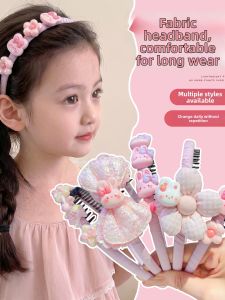 DUBAO | Anti-Slip Rabbit Pattern Pink Checkered Headband