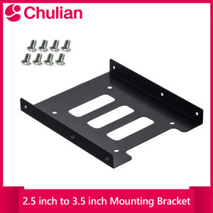 2.5 to 3.5 Inch Metal SSD/HDD Adapter Bracket with SATA for PC Case & Mobile Use - Portable Hard Drive Mounting Kit
