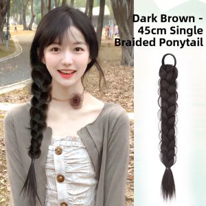 JUZITING | Natural Look Braided Ponytail & Side Bun Wigs