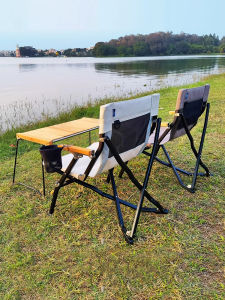 Areffa Portable Aluminum Alloy Folding Chair Outdoor Camping Beach Fishing Picnic Low Backrest Compact Design Camping Chair