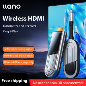 Llano HDMI Wireless Transmitter and Receiver 4K Plug & Play Portable 5.8G Wireless HDMI Extender Kit for Streaming Video Meeting Laptop to HD T V/Projector/Monito