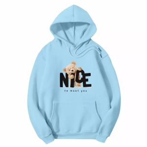 Sweater Hoodie NICE BEAR Atasan Wanita Atau Remaja Kekinian Size M-L-XL-XXL