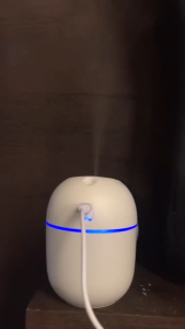 【2 Spray Nozzles】AIkaid Humidifier Mini Air Humidifier Air Purifier USB LED Light Ultrasonic Mist Maker 200ML/420ML Aroma Essential Oil Diffuser Aromatherapy Portable Small Sprayer Aroma Oil Essential Diffuser Mist For Home Car Office