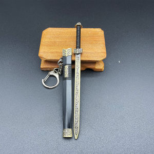 12cm Vintage Ancient Chinese Sword Metal Mini Replica Unsharpened Handmade Craft Home Decor Weapon Collectible Gift for Men