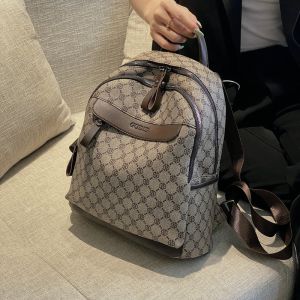 New 2025 Womens Backpack Trendy Korean Simple Large Capacity Versatile Fashion Travel Bag Casual Shoulder Bag Geometric Print