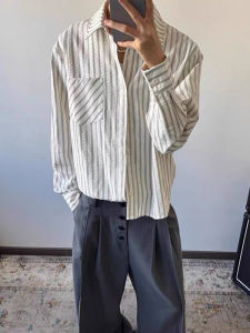 LIUBU | Breathable Slim-fit Stripe Long Sleeve Cotton Shirt
