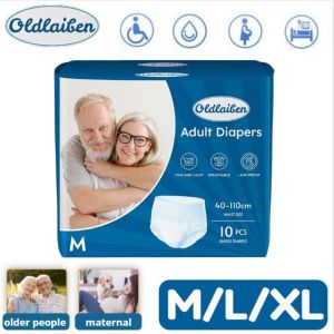 Oldlaiten Adult Diaper Medium Large XL Pull Up Pants Disposable Diapers Leak-Proof For Elderly Pregnant 10pcs/Pack