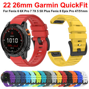 22mm 26mm QuickFit Watch Strap for Garmin Fenix 6 6X Pro 7 7X Solar 5 5X Plus Fenix 8 Epix Gen2 47 51mm MARQ Tactix Quatix Band