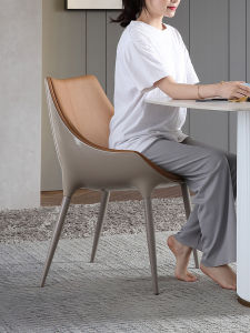 Luxurious Gui Deng True Leather Dining Chair Modern Simplistic Head Layer Cowhide High-End Home Restaurant Seat