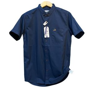 TRENCO kemeja lengan pendek pria kemeja lengan pendek kantong bordir kemeja pria putih