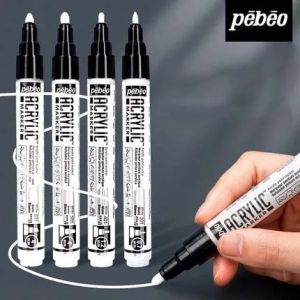Pháp pebeo 1pcs Trắng Bút Đánh Dấu Acrylic Highlighter bút không thấm nước và không dễ phai nghệ Thuật Hội Họa Nguồn cung cấp