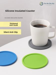 Thickened round Silicone Cup Mat Anti Slip Waterproof Heat Resistant Table Mat Cute Pads Cup Coaster Japanese Style Dining Table