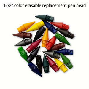 12/24 Pcs 12 Colors Eternal Erasable Pencils with Replaceable Tips. Suitable for Students and Adults. Painting Crayons. Replace