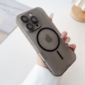 Luxury Ultra Thin Magsafe Wireless Charging Magnetic Case For iPhone 16 15 14 Plus 13 12 Pro Max Clear Matte Silicone Soft Cover