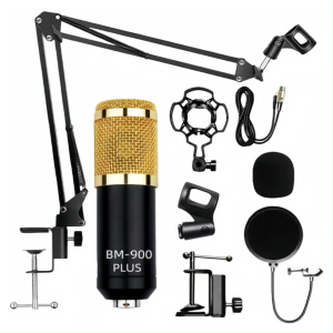 BM900 PLUS Upgrade มาจากBM800 พร้อมอุปกรณ์ห้องอัดครบเซ็ต ไมค์อัดเสียง ขาตั้งไมค์ Mic Pop Filter และสาย XLR
