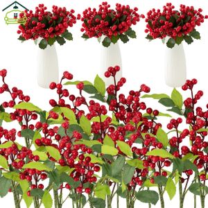 Cây nhựa ruồi giáng sinh quả mọng đỏ Fortune trái cây màu đỏ trang trí Hoa Giả Hoa giả trang trí phòng khách bàn ăn Bàn cà phê đồ trang trí lễ hội