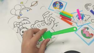 DIY Graffiti Painted Fan Cute Hand-Painted Coloring Gift Stationery Fans Gift Painting