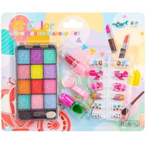 READY STOCK Kid Cosmetic Make up Children Glitter Nail Set(non toxic and safe)pretend play girl