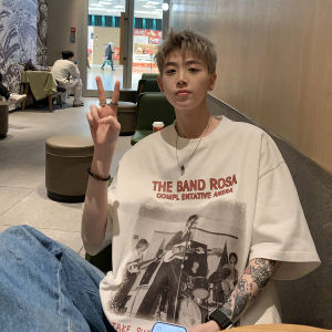 Extra Large 300 Pounds American High Street Pure Cotton Short Sleeve Mens T-shirt Summer Loose Design Sensation Half Sleeve Top