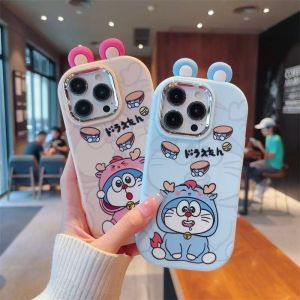 RouJiang Casing For iphone 15 promax iphone 15 plus iphone15 pro 14 13 12 Pro11 Max X XR Xs Max Cartoon Cute Doraemon Phone Case Camera Protection Soft TPU Cover