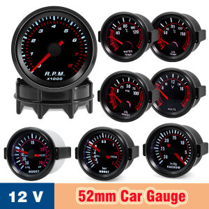 2" 52mm 12V Car LED Smoke Len -1~0~2 BAR Turbo Boost Gauge Turbin Mechanical Boost Indicator Meter For Engine Car Accessories