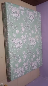 Cover Busa Sarung Busa Resleting Bahan Cotton Motif Bunga Waena Hijau Sage Tebal dan Nyaman All Size dan Custom Zize