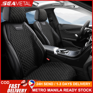 SEAMETAL Flax Car Seat Cover Front/ Rear Linen Fabric Cushion Breathable Protector Mat Pad
