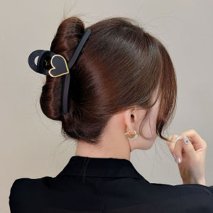 กิ๊บหนีบผม รูปหัวใจ สีดำ ขนาดใหญ่ ผู้หญิง คิรูประดับ สาว