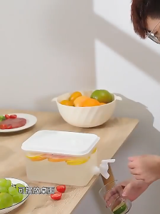 ALX MALAYSIA 3.5L/6.5L/ 10L Summer Cold Drink Fruit Tea Iced Cold Water Bucket Beverage Dispenser with Faucet Filter BPA FREE Leakproof Fridge Kettle Container Cerek Jag 饮料桶