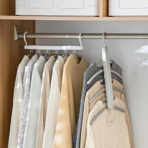 Multi-Functional Foldable Clothes Hanger Rack Home Wardrobe Storage Organizer Magic Plastic Coat Hook Space Saver for Adults