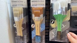 Giorgione Premium Artist Brush Set - 3 pcs Oil/Acrylic/Gouache Brushes with Nylon Bristles for Wall Painting and Acrylics
