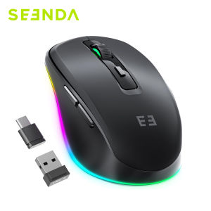 Backlit Wireless Mouse Jiggler Mover Keeps Computer Laptop Awake USB C Type C LED Mice for MacBook iPad Windows Tablet