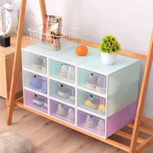 Hộp Đựng Giày Nắp Nhựa Cứng Trong Suốt Kệ Giày Lắp Ráp Dễ Dàng Size Lớn Tiện Lợi Ghép Được Thành Tủ Giày
