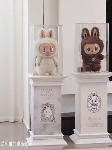 Zimomo กล่องแสดงสินค้า ฐานบนและฐานล่าง Angel ขาตั้งจอแสดงผล กล่องโชว์โมเดล การขึ้นรูปชิ้นเดียว