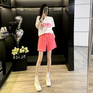 ชุดสองชิ้นแฟชั่นสั้นแขนสั้นพิมพ์ลายฤดูร้อน ชุดกีฬาลำลอง ชุดเสื้อยืดผู้หญิง ชุดกระชับสัดส่วน ชุดทำงาน ชุดทำงาน ชุดทำงาน