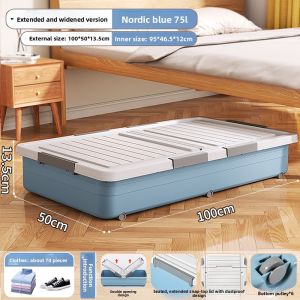 BEITEJIA | Bed Under Storage Box Drawers Sliding Wheels