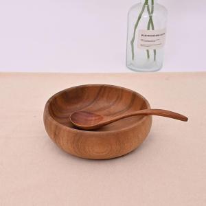WHPHous | Handmade Solid Wood Bowl Anti-Scratch Reusable Tableware for Rice Dessert Fruit Salad Home Kitchen Decor