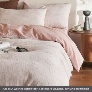 shui yang | 60-Thread Cotton Sateen Weave Color Woven Washed Bedding Set